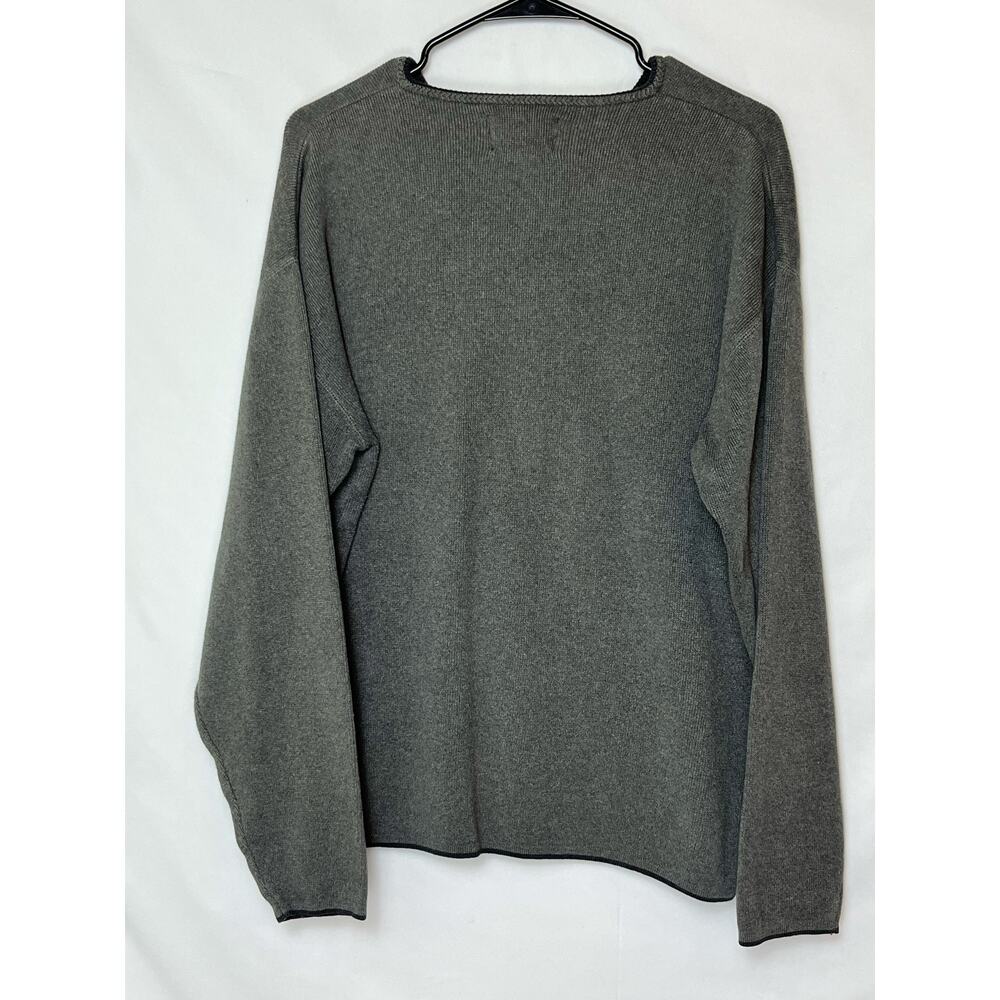 Oobe Men's Size Medium Gray Long Sleeve V-Neck Preppy Lagen look Sweater - Picture 2 of 6